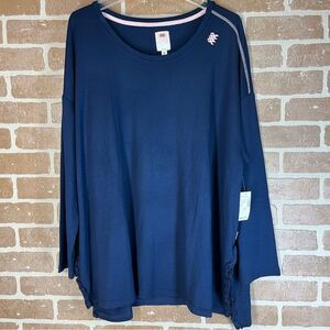 Dress Barn Tunic 3X Breast Cancer Sunday Blue Long sleeve ribbon top 3X Top NWT
